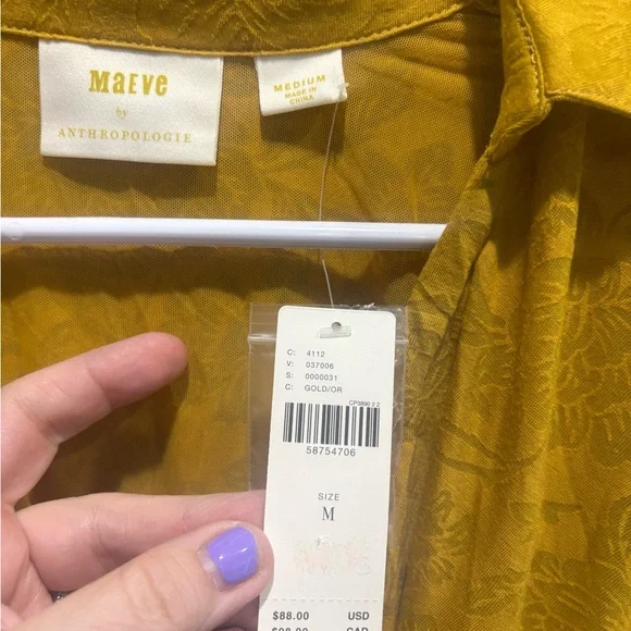 Maeve Lydia Gold Floral Burnout Wrap Blouse - Picture 5 of 9